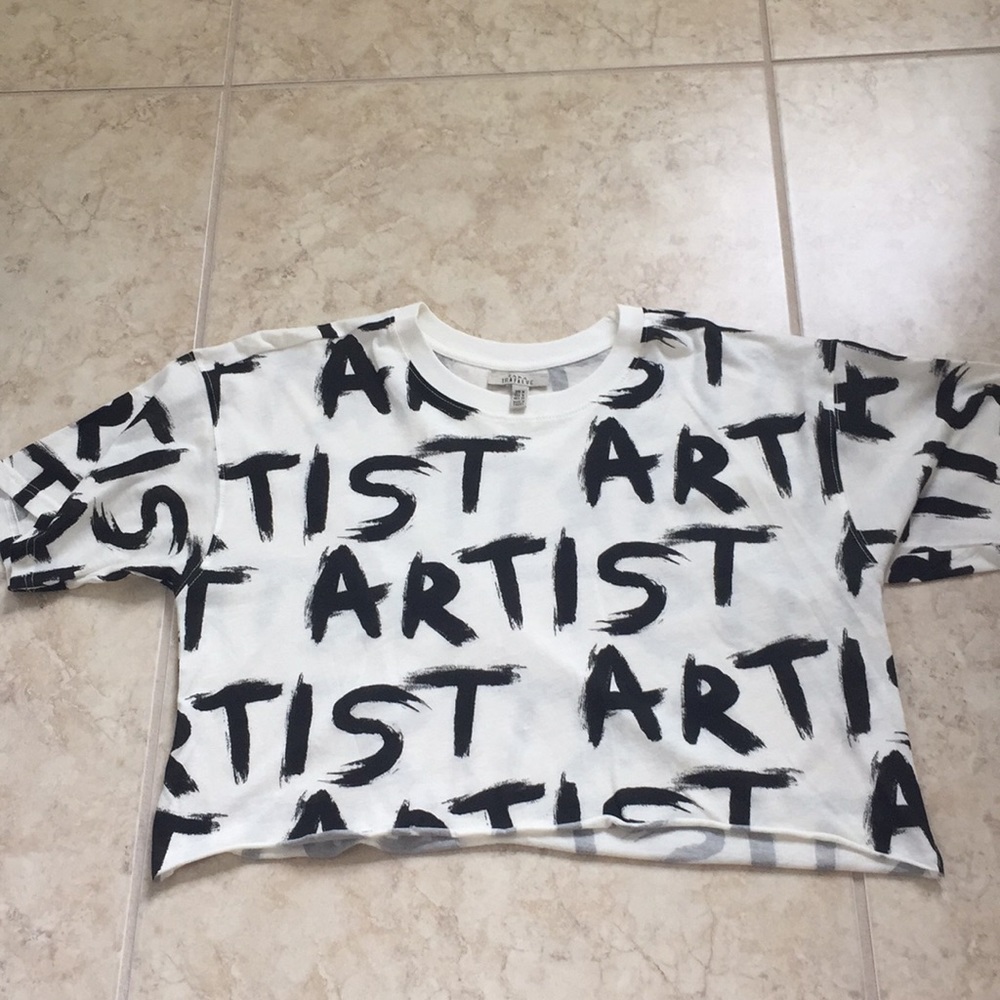 BNWOT Zara Artist Graffiti Crop Top M